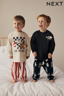 Red/Black Christmas Checkerboard 100% Cotton Oversized Pyjamas 2 Pack (9mths-12yrs) (665655) | €34 - €44