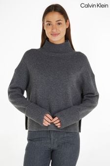 Črn pulover iz kašmirja s puli ovratnikom Calvin Klein Blend (665980) | €188