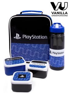 Vanilla Underground Jungen Playstation Logo Lunch-Tasche, Trinkflasche und 3 Snack-Behälter mit All-over-Print (666059) | 39 €