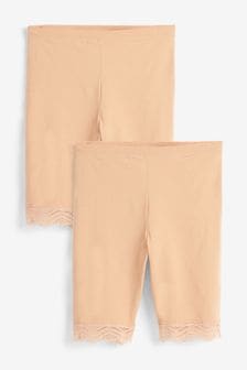 裸色 - Cotton Blend Anti-chafe Shorts 2 Pack (666072) | HK$195