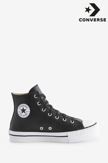 Converse Black EVA Leather Lift Youth Trainers (666142) | €77