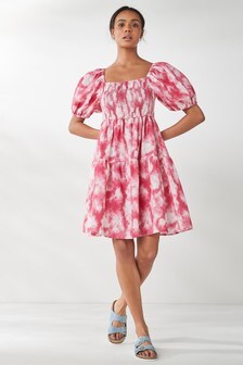 Pink Broderie Puff Sleeve Dress (666165) | 17 €