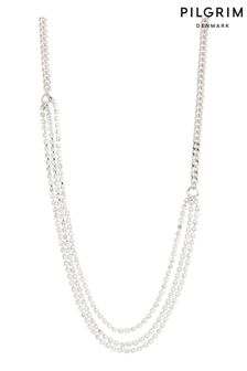 PILGRIM Unisex Silver Tone Blink Crystal Necklace (666241) | AED202