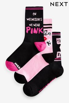Pink/Black Mean Girls Ankle Socks 3 Pack (666478) | €8