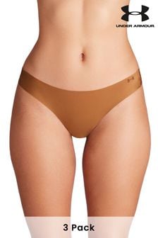 Under Armour Light Brown No Show Pure Stretch Thong 3 Pack (666618) | $45