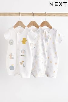 White Farmyard Baby Rompers 3 Pack (0mths-3yrs) (667228) | SGD 30 - SGD 34