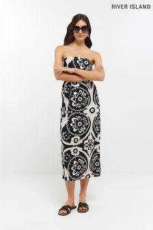 Льняное платье-бандо миди River Island (667408) | €28