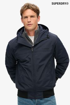 Superdry Blue Surplus Nylon Hooded Bomber Jacket (667478) | 510 SAR