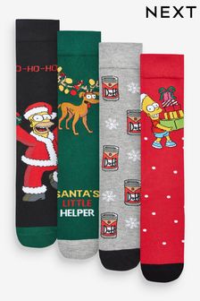 Simpsons Pattern - Christmas Licence Socks 4 Pack (667571) | DKK160