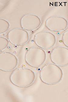 Sterling Silver Hexagon Birthstone Beady Bracelet (667695) | SGD 42