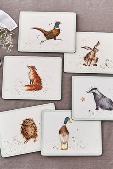 Set of 6 White Pimpernel Wrendale Placemats (668102) | €39