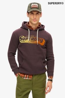 Superdry Winter Berry Purple Flocked Fade Graphic Hoodie (668103) | $103