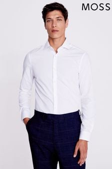 Белая приталенная рубашка из легкого в уходе кроя с одним манжетом Moss (668185) | €44 - €46