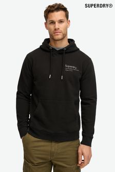 Superdry Black 100% Cotton Core Logo City Hoodie (668219) | OMR31