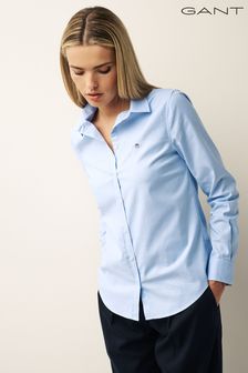 GANT Blue Fitted Stretch Oxford Shirt