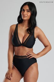 South Beach Black Mesh Bikini with Mesh High Waist Briefs (668281) | LEI 197