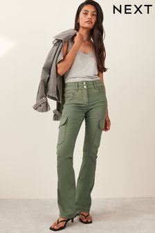 Khaki Green Cargo Bootcut Lift Slim and Shape Jeans (668357) | $73