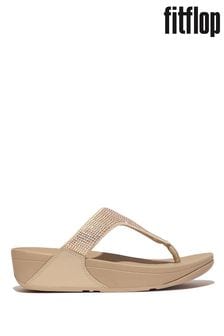 Fitflop Cream Lulu Crystal Embellished Toe Post Sandals (668580) | 477 LEI