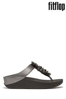 FitFlop Black Fino Bauble-bead Toe-post Sandals (668923) | $159