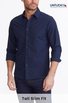 UNTUCKit Blue Dark Wrinkle-Free Relaxed Fit Castello Shirt (669116) | LEI 477