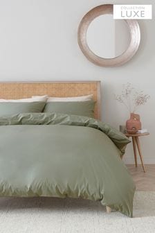 Green Collection Luxe 200 Thread Count 100% Egyptian Cotton Percale Duvet Cover And Pillowcase Set (669134) | €39 - €86