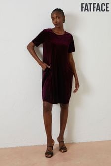 FatFace Purple Simone Velvet Dress (669175) | DKK377