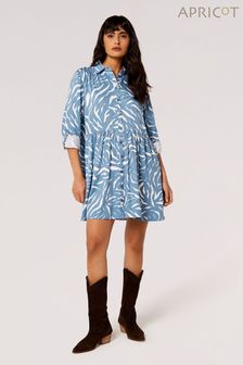 Apricot Blue Swirl Zebra Shirt Dress (669303) | SGD 68