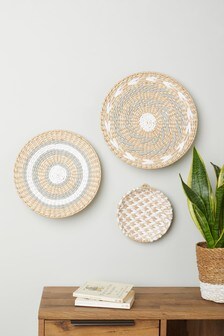 סט של 3 קערות תלויות קלועות