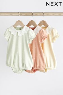 Green/ Lemon / Apricot Lace Collar Baby Bloomer Rompers 3 Pack (669875) | 28 € - 34 €