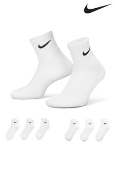 Nike White/Black Everyday Cushioned Training Ankle Socks 6 Pack (669959) | kr260