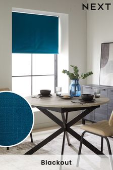Teal Blue Ready Made Roller Blackout Blind Textured (66W976) | €26 - €58