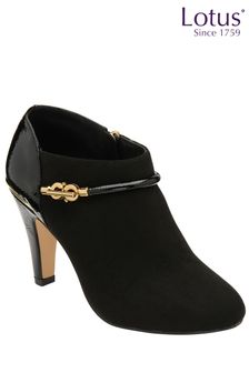 Lotus Black Zip-Up Shoe Boots (670261) | AED360