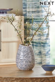 Blue Reactive Glaze Textured Vase (670369) | OMR8