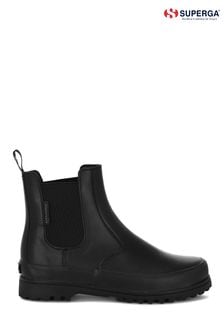 Superga 2678 Alpina Faux Leather Black Boots (670972) | €49