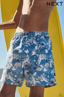 Navy Blue Koi Carp - Printed Swim Shorts (3mths-16yrs) (671059) | kr160 - kr270