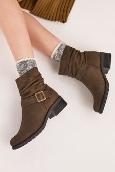 Chocolate Brown Regular/Wide Fit Forever Comfort® Pull-On Buckle Boots (671108) | €30