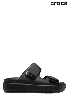 黑色 - Crocs Brooklyn Luxe Black Sandals (671128) | NT$3,270