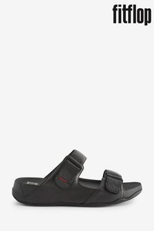 FitFlop Black Gogh Moc Slide In Leather Sandals (671170) | $143