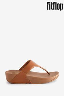 Fitflop Lulu Leather Toepost Brown Sandals (671245) | 448 LEI