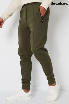 Хаки - Спортивные брюки с кромкой на резинке Threadbare (671581) | €32