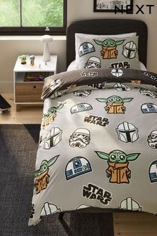 Grey Glow in the Dark Star Wars Grogu 100% Cotton Duvet Cover and Pillowcase Set (672080) | $51