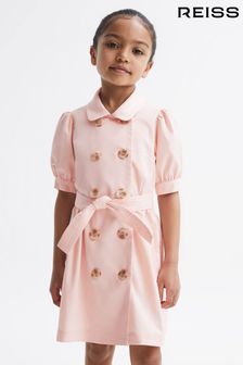 Reiss Pink Naomi Senior Puff Sleeve Belted Dress (672859) | €55