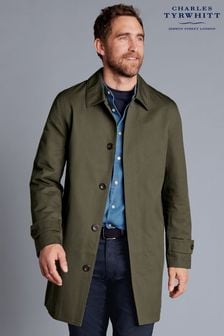 Charles Tyrwhitt Green Classic Showerproof Cotton Raincoat (673850) | kr2,337