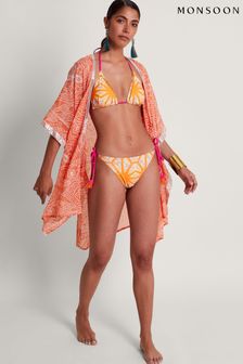 Monsoon Orange Embellished Bandhani Cover-Up (673891) | $89