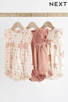 Pink/Cream Baby Rompers 3 Pack (673939) | SGD 29 - SGD 36