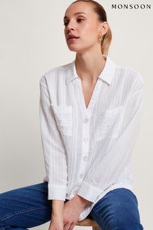 Monsoon White Textured Sofia Shirt (673995) | $135