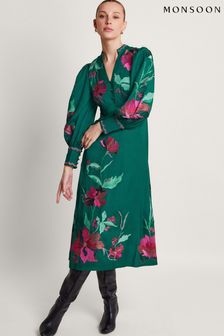 Monsoon Green Lyra Embroidered Midi Dress (673999) | CA$499