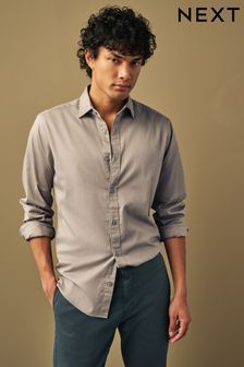 Washed Textured Cotton Shirt