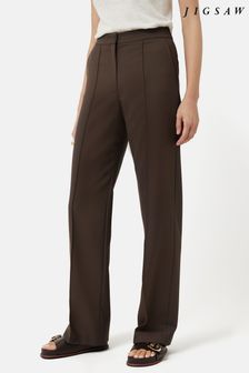 Jigsaw Cotton Twill Nevis Brown Trousers (674194) | €70