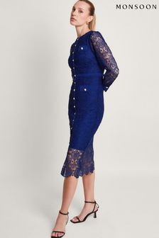 Monsoon Blue Reyna Lace Dress (674430) | €199